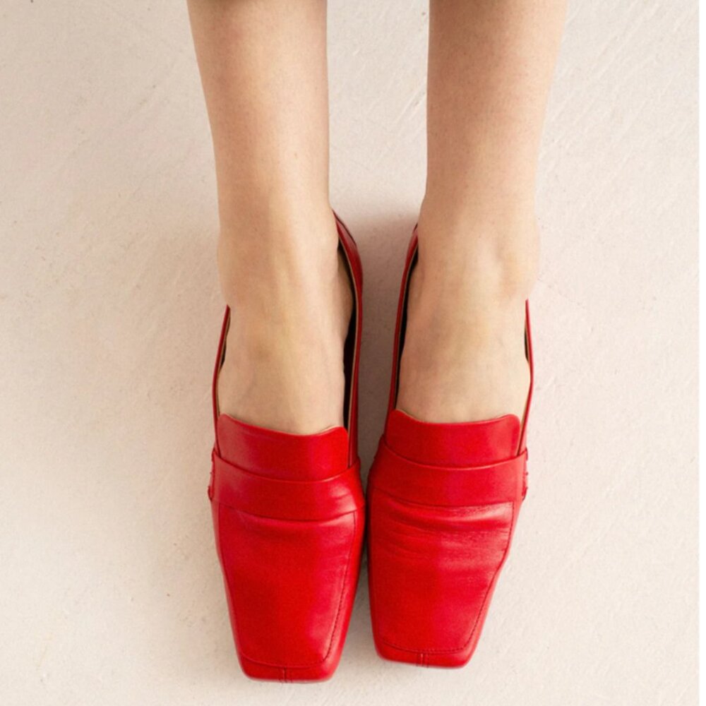 Intentionally Blank Pinky Loafer in Cherry Leather